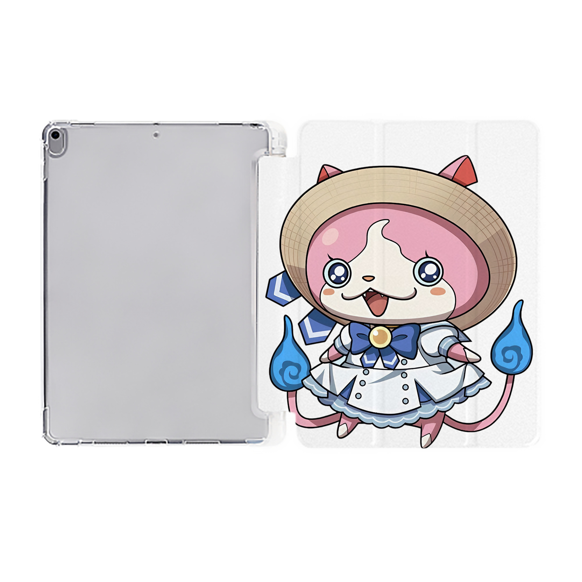 （画像用） 妖怪ウォッチ Yo-kai Watch IPad ケース ペン収納付き 三つ折りスタンド PUレザー×シリコン 対応機種9.5/10.5/10.9インチ